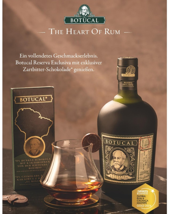 Botucal Reserva Exclusiva Gratiszugabe eine Tafel Botucal Schokolade und ein Glas